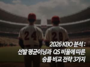2026 KBO 분석: 선발 평균이닝과 QS 비율에 따른 승률 비교 전략 3가지