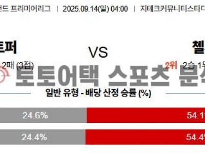 2025년 9월 14일 브렌트포드 vs 첼시 EPL 프리미어리그 경기 분석 섬네일 이미지