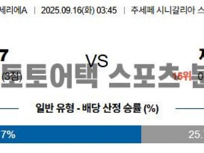2025년 9월 16일 코모 vs 제노아 세리에 A 경기 분석 섬네일 이미지