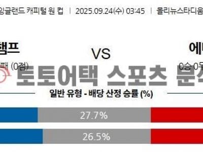 2025년 9월 24일 울버햄튼 vs 에버턴 25-26 카라바오 컵 32강전 경기 분석 섬네일 이미지