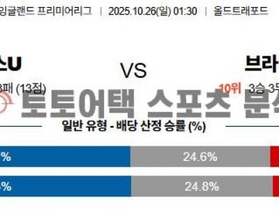 2025년 10월 26일 맨체스터 유나이티드 vs 브라이턴 EPL 프리미어리그 경기 분석 섬네일 이미지