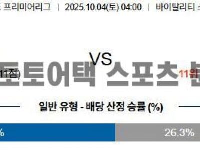 2025년 10월 04일 본머스 vs 풀럼 EPL 프리미어리그 경기 분석 섬네일 이미지