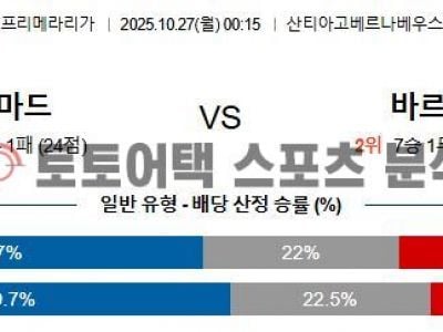 2025년 10월 27일 레알 마드리드 vs 바르셀로나 라리가 경기 분석 섬네일 이미지