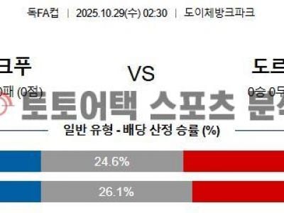 2025년 10월 29일 프랑크푸르트 vs 도르트문트 독일 DFB 포칼 32강전 승부 예측 섬네일 이미지