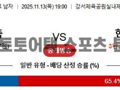 2025년 11월 13일 OK저축은행 vs 현대캐피탈 V리그 남자 스코어 예측 섬네일 이미지