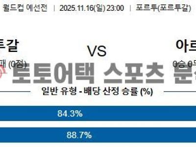 2025년 11월 16일 포르투갈 vs 아르메니아 월드컵 유럽 예선 정밀 분석 섬네일 이미지