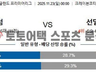 2025년 11월 23일 풀럼 vs 선덜랜드 EPL 프리미어리그 최종 예측 섬네일 이미지