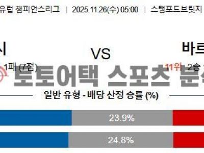 2025년 11월 26일 첼시 vs 바르셀로나 UEFA 챔피언스리그 예선전 정밀 분석 섬네일 이미지