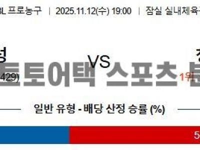 2025년 11월 12일 서울 삼성 vs 창원 LG KBL 데이터 기반 승부 예측 섬네일 이미지