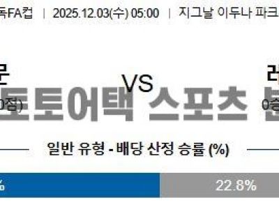 2025년 12월 3일 도르트문트 vs 레버쿠젠 독일 DFB 포칼 16강전 정밀 분석 섬네일 이미지