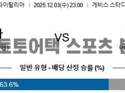 2025년 12월 3일 아탈란타 vs 제노아 코파 이탈리아 16강전 전문가 예측 섬네일 이미지