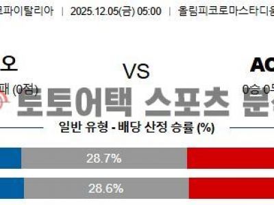 2025년 12월 5일 라치오 vs AC 밀란 코파 이탈리아 16강전 스코어 예측 섬네일 이미지