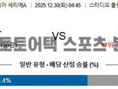 2025년 12월 30일 AS 로마 vs 제노아 세리에 A 승부 예측 집중 분석 섬네일 이미지