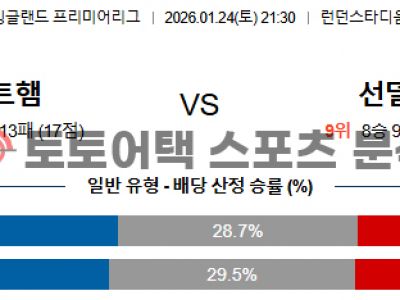 2026년 1월 24일 웨스트햄 vs 선덜랜드 AFC 프리미어리그 심층 분석 섬네일 이미지