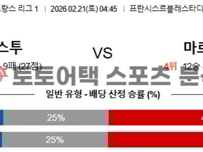 2026년 2월 21일 브레스트 vs 마르세유 리그앙 데이터 기반 승부 예측 섬네일 이미지