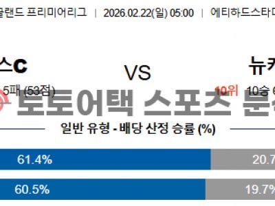 2026년 2월 22일 맨체스터 시티 vs 뉴캐슬 프리미어리그 데이터 분석 섬네일 이미지