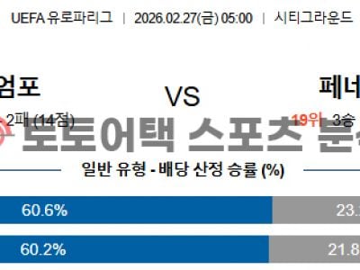 2026년 2월 27일 노팅엄 vs 페네르바체 유로파리그 전문가 분석 섬네일 이미지