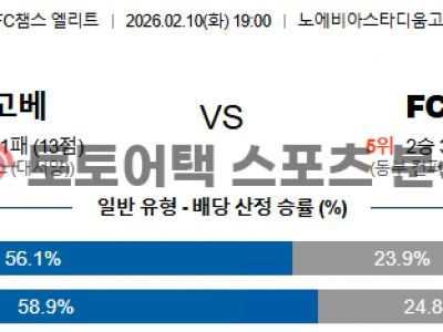 2026년 2월 10일 비셀 고베 vs FC 서울 AFC 챔피언스리그 데이터 분석 섬네일 이미지
