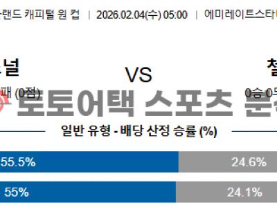 2026년 2월 4일 아스널 vs 첼시 EFL컵 2차전 데이터 기반 승부 예측 섬네일 이미지