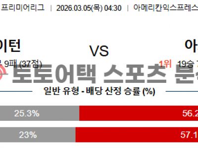2026년 3월 5일 브라이턴 vs 아스널 프리미어리그 승부 예측 포인트 분석 섬네일 이미지