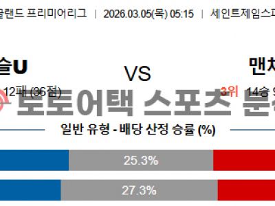 2026년 3월 5일 뉴캐슬 vs 맨체스터 유나이티드 프리미어리그 전략 분석 섬네일 이미지