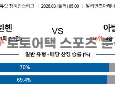 2026년 3월 19일 바이에른 뮌헨 vs 아탈란타 챔피언스리그 전문가 예측 섬네일 이미지