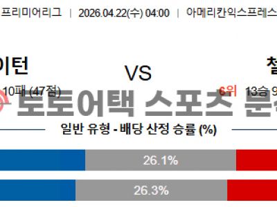 2026년 4월 22일 브라이턴 vs 첼시 프리미어리그 데이터로 분석한 예측 섬네일 이미지