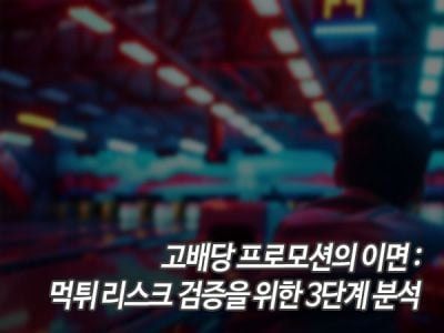 고배당 프로모션의 이면: 먹튀 리스크 검증을 위한 3단계 분석 섬네일 이미지