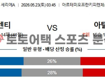 2026년 5월 23일 피오렌티나 vs 아탈란타 세리에 전문가의 매치 프리뷰 섬네일 이미지