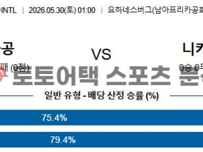 2026년 5월 30일 남아공 vs 니카라과 국가대표 친선전 경기 핵심 지표 분석 섬네일 이미지