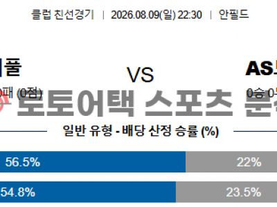 2026년 8월 9일 리버풀 FC vs AS 모나코 클럽 친선 경기 정밀 분석 보고서 섬네일 이미지