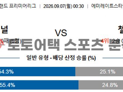 2026년 9월 7일 아스널 vs 첼시 프리미어리그 분석 전문가의 매치 프리뷰 섬네일 이미지