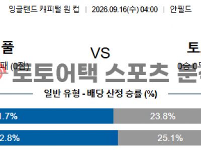 2026년 9월 16일 리버풀 FC vs 토트넘 홋스퍼 EFL 컵 경기 결과 심층 분석 섬네일 이미지