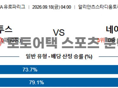 2026년 9월 18일 유벤투스 vs NEC 네이메헌 UEFA 유로파리그 데이터 분석 섬네일 이미지